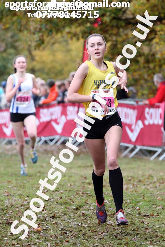 Womens under-17s National Cross Country Relay, Berry Hill Park, Mansfield. Photo:  David T. Hewitson/Sports for All Pics